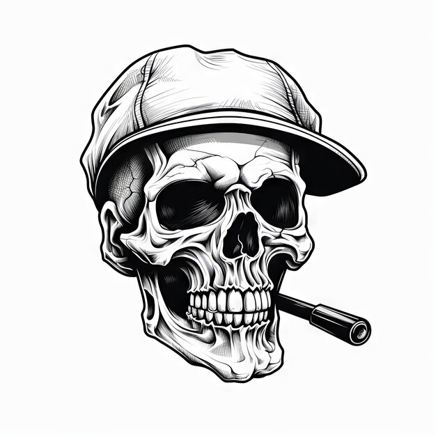 Photo an illustration skull tattoo design