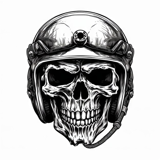 Photo an illustration skull tattoo design