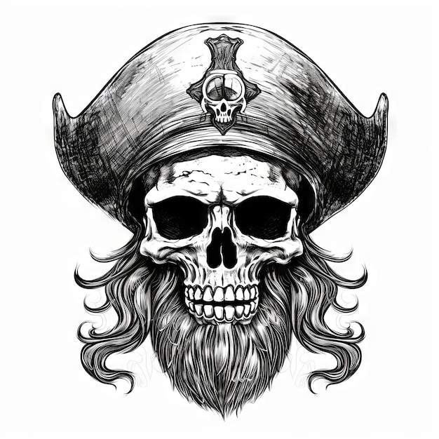 Photo an illustration skull tattoo design