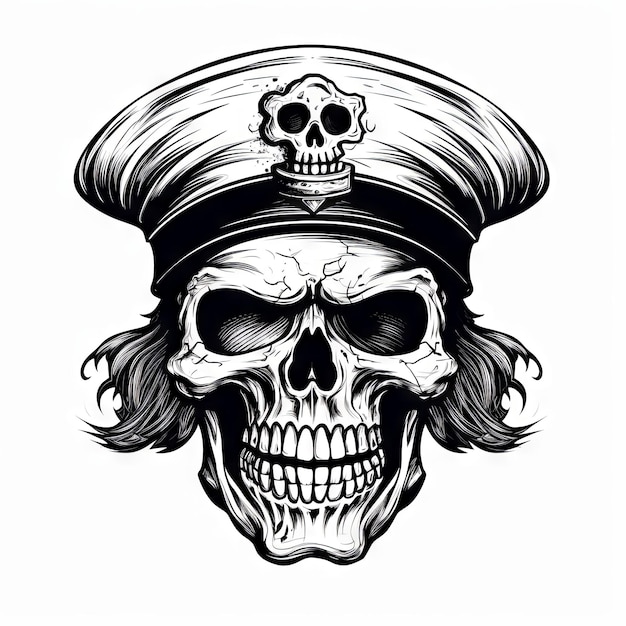 Photo an illustration skull tattoo design