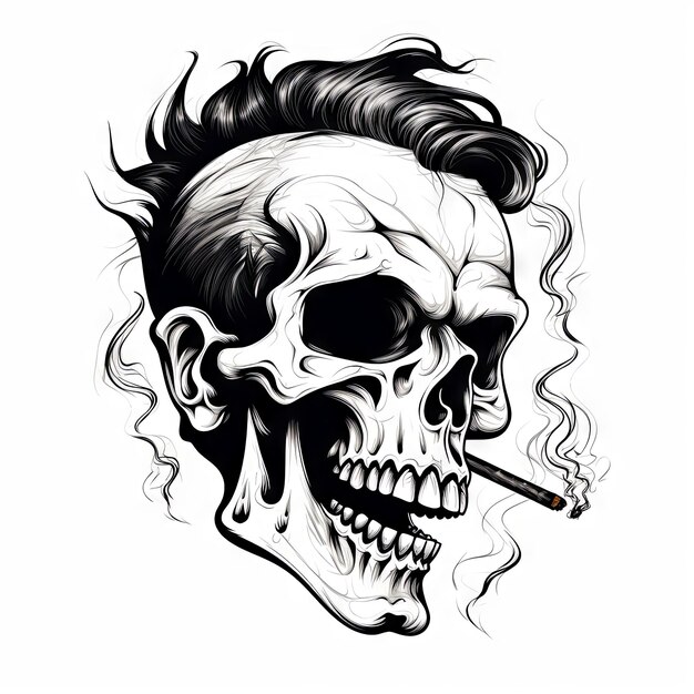 Photo an illustration skull tattoo design