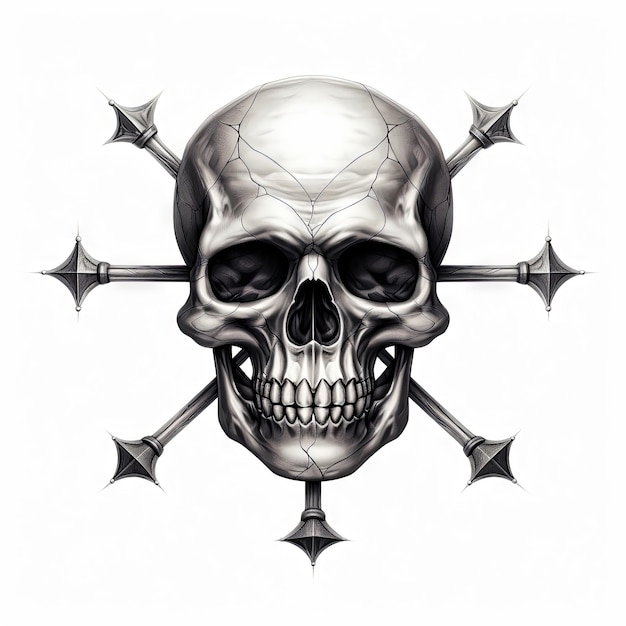 Photo an illustration skull tattoo design