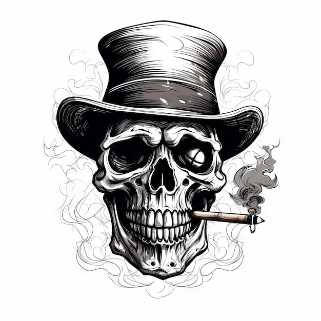 Photo an illustration skull tattoo design