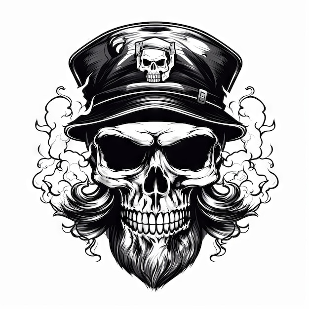 Photo an illustration skull tattoo design