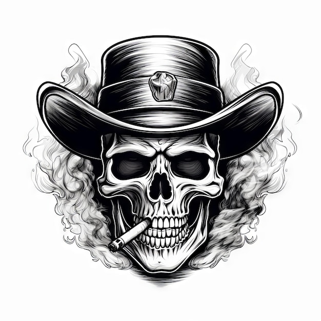 Photo an illustration skull tattoo design