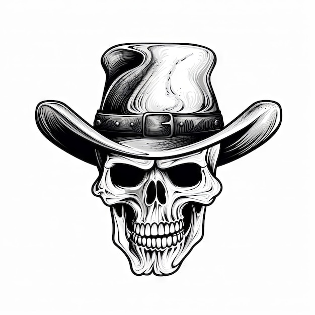 Photo an illustration skull tattoo design