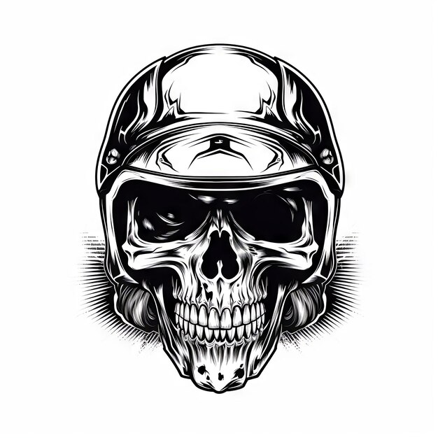 Photo an illustration skull tattoo design