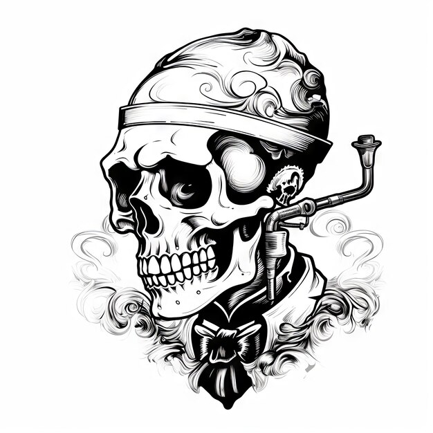 Photo an illustration skull tattoo design