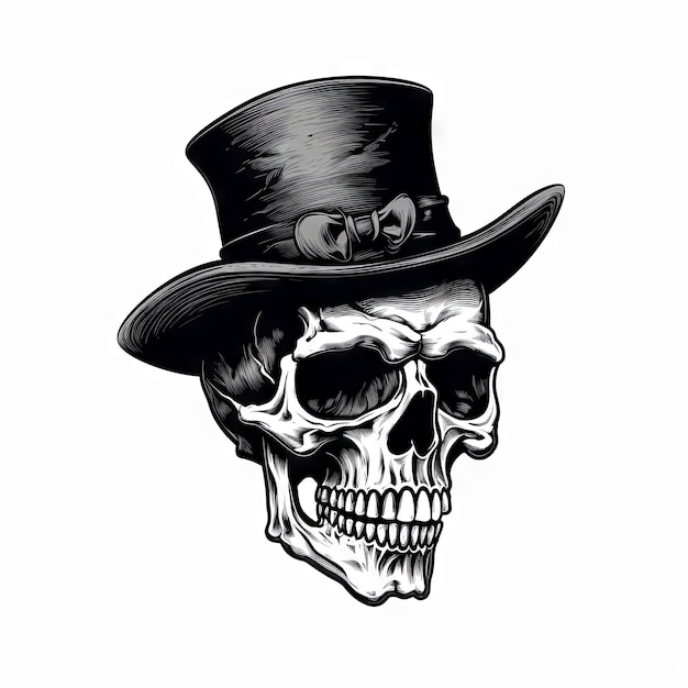 Photo an illustration skull tattoo design