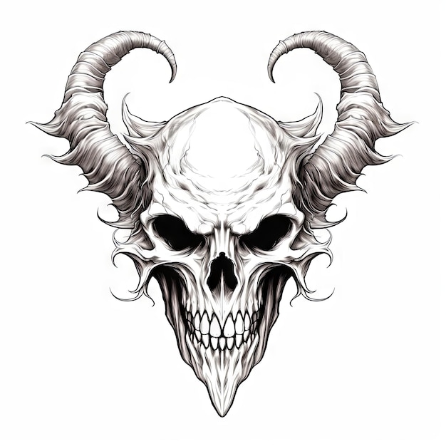 Photo an illustration skull tattoo design