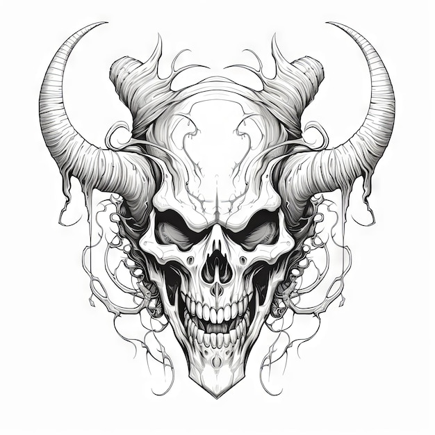 Photo an illustration skull tattoo design