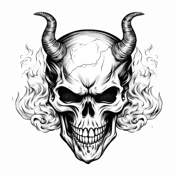 Photo an illustration skull tattoo design