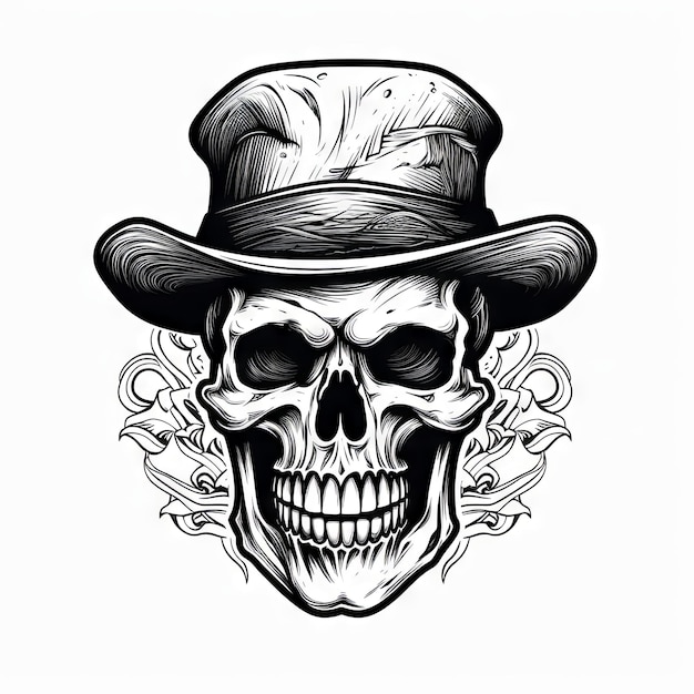 Photo an illustration skull tattoo design