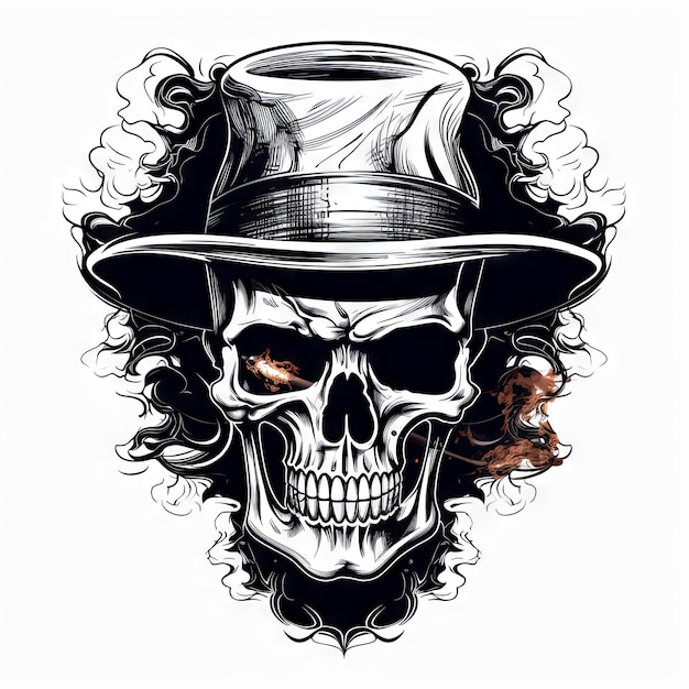 Photo an illustration skull tattoo design