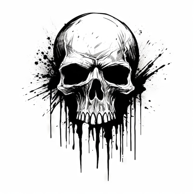 Photo an illustration skull tattoo design