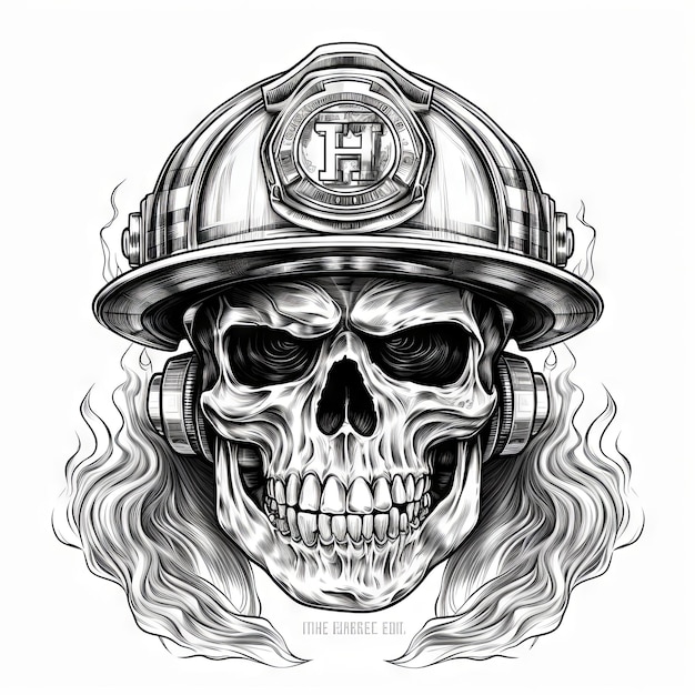 Photo an illustration skull tattoo design