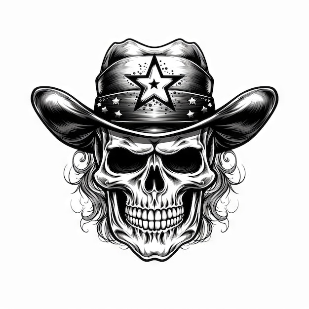 Photo an illustration skull tattoo design