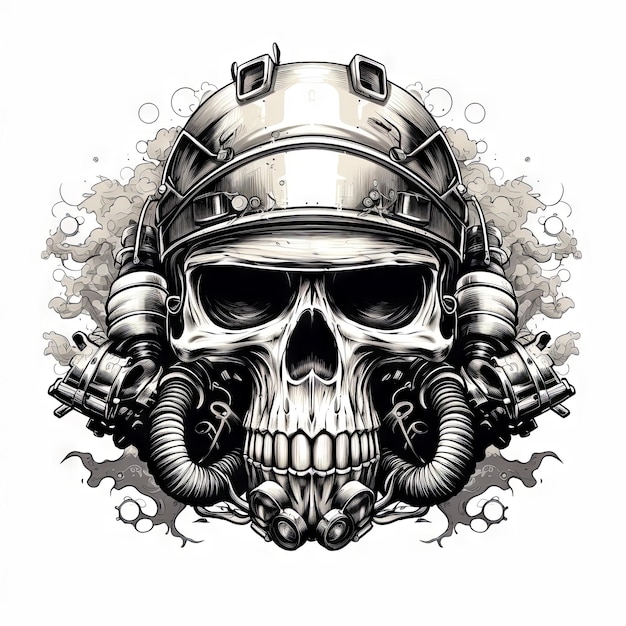 Photo an illustration skull tattoo design