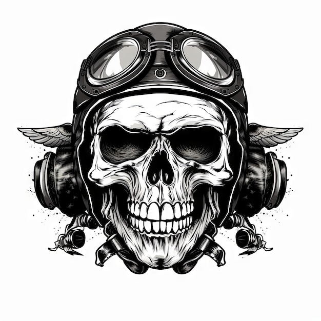 Photo an illustration skull tattoo design