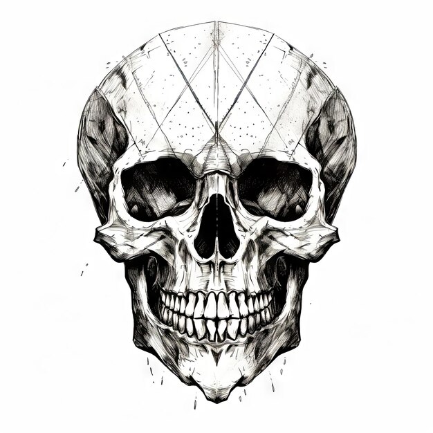 An Illustration skull tattoo design