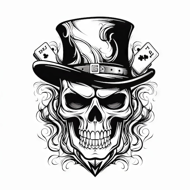 Photo an illustration skull tattoo design