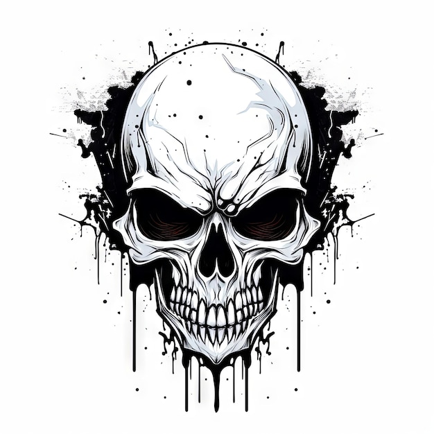 An Illustration skull tattoo design