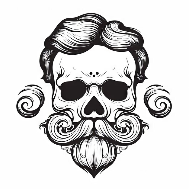 Photo an illustration skull tattoo design