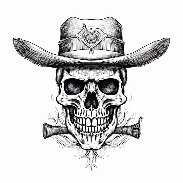 Photo an illustration skull tattoo design