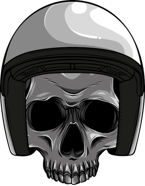 illustration of skull with helmet