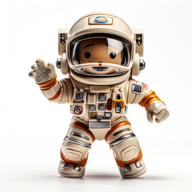 illustration small astronaut action figure exploring the cosmos