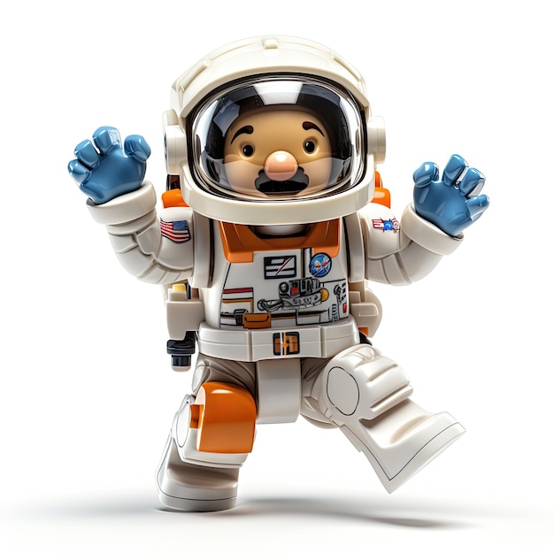 illustration small astronaut action figure perfect cosmic expression