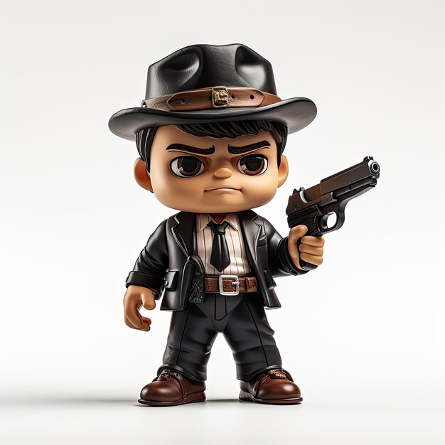 illustration small gangster with gun toys artistry in miniature