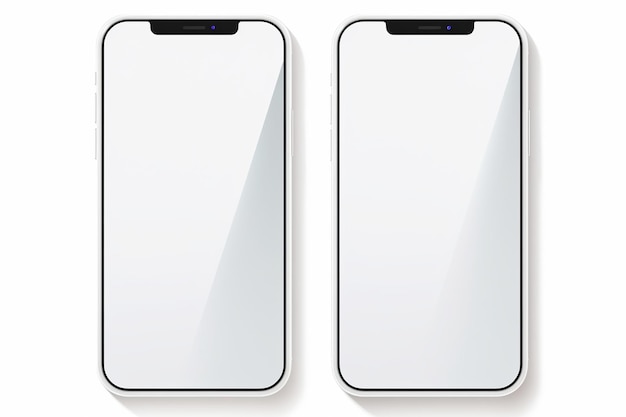 illustration of smartphone mockup white screen mobile phone iPhone