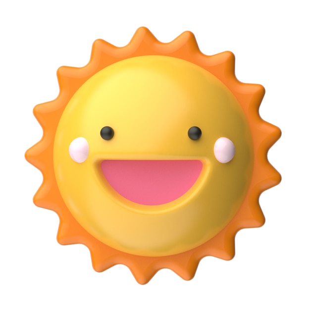 Photo illustration of the smiling sun in 3d design