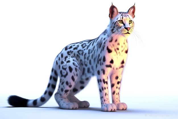 Иллюстрация снежного леопарда на белом фоне