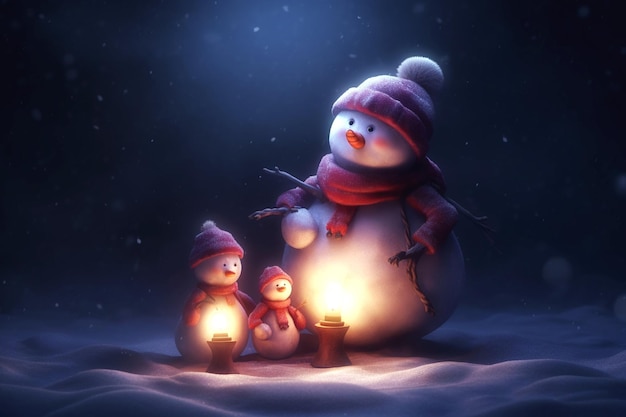 Photo illustration of snowmen