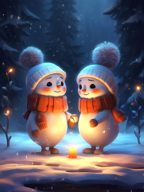 Photo illustration of snowmen