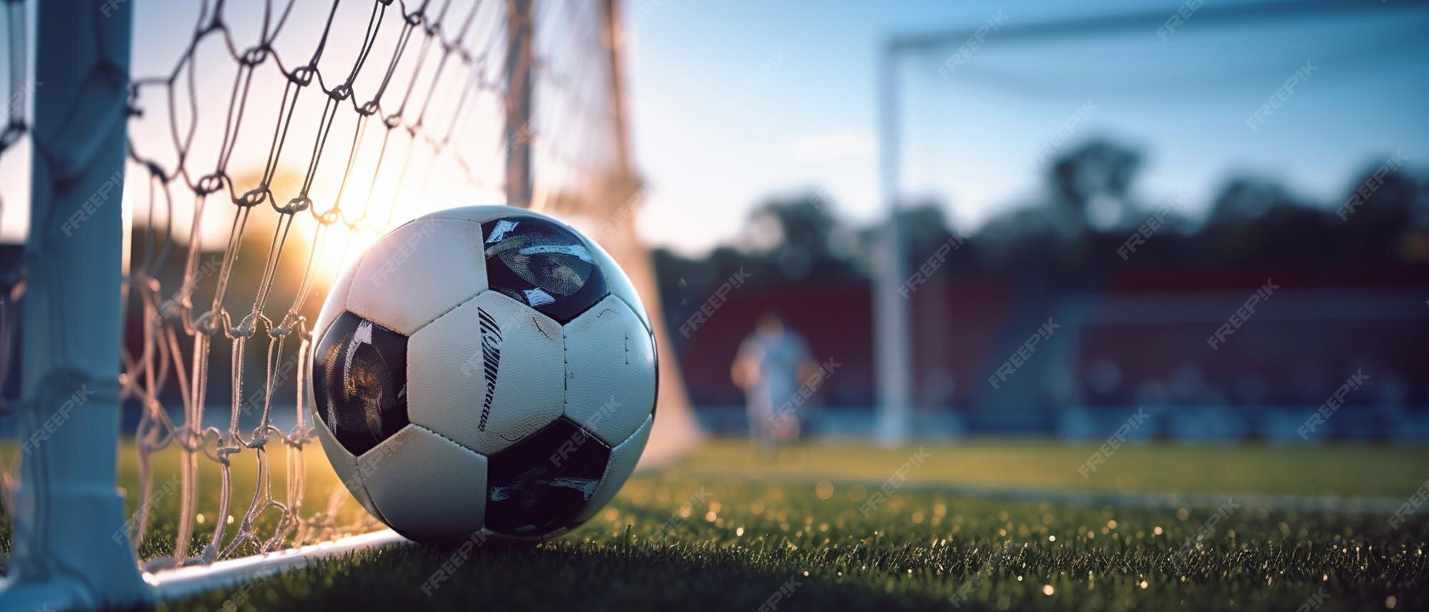 Premium AI Image illustration of A soccer ball is kicked into the goal