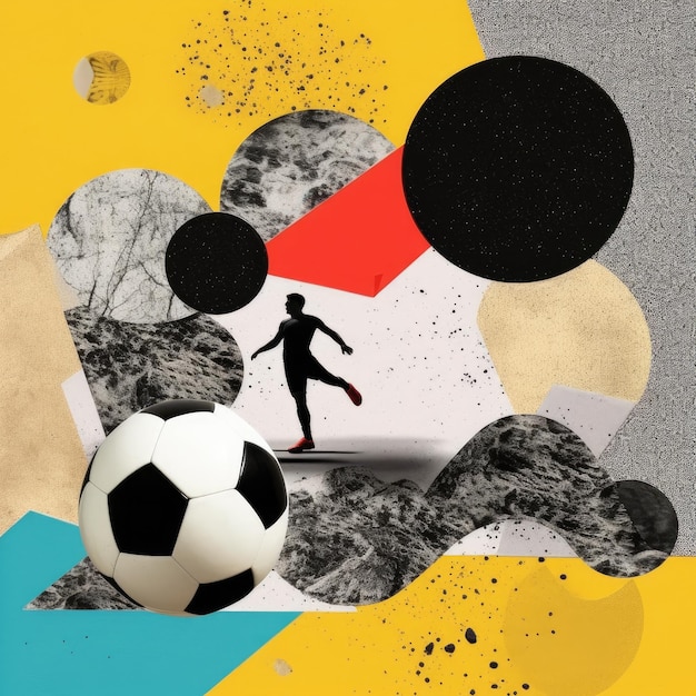 illustration of a soccer collage abstract