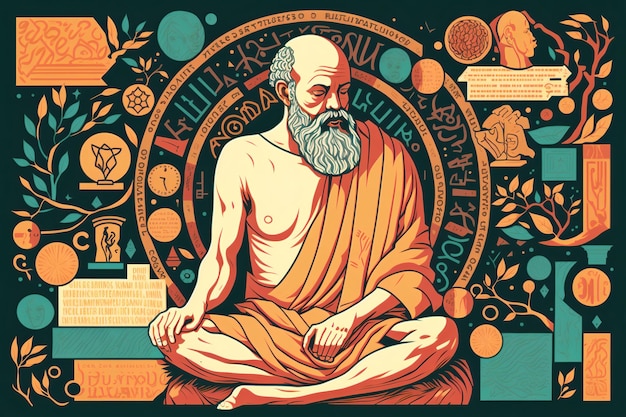 an illustration of Socrates the ancient Greek philosopher