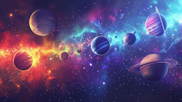 太陽系の壁紙のイラスト