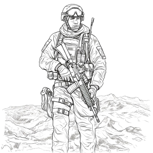 Photo illustration of soldier