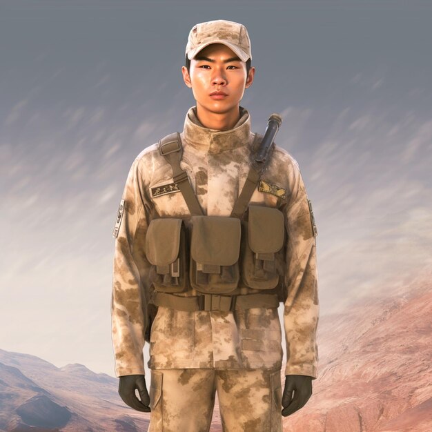 Photo illustration of soldier