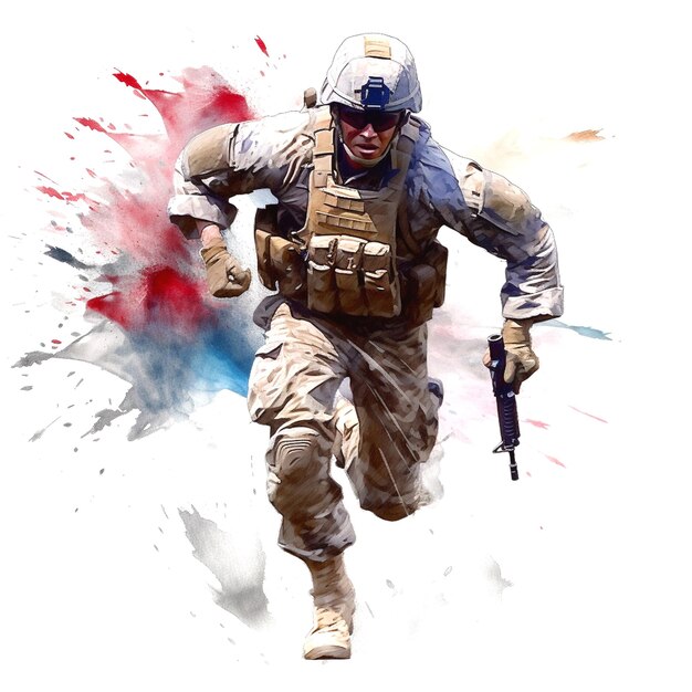 Photo illustration of soldier