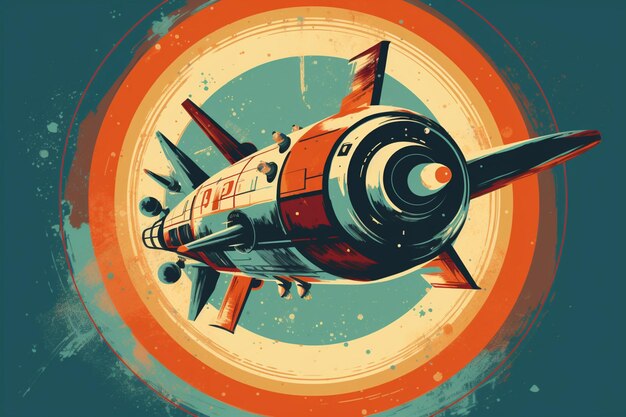 Иллюстрация космического корабля со словом "космос" на нем