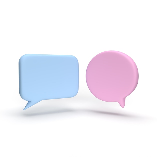 Illustration of speech bubble 3D render minimal concept