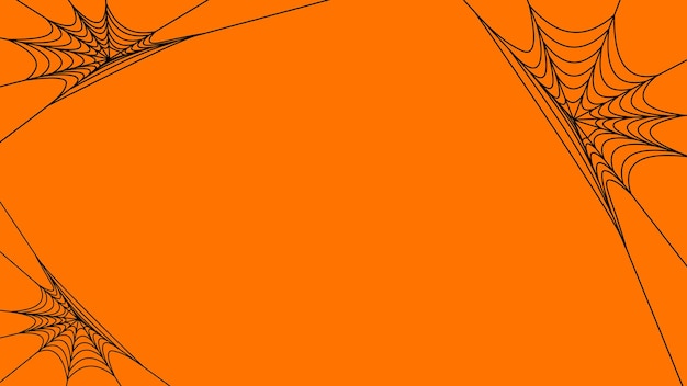 Illustration of spiders web on orange background Halloween scary concept