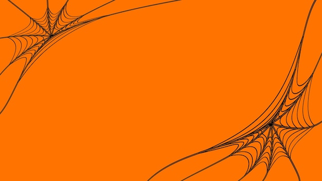 Illustration of spiders web on orange background Halloween scary concept