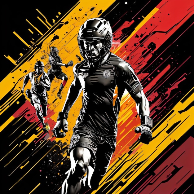 Illustration of sport design with painting art syle