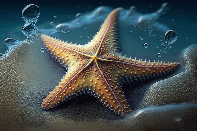 Illustration of a starfish on the sand Ai generated